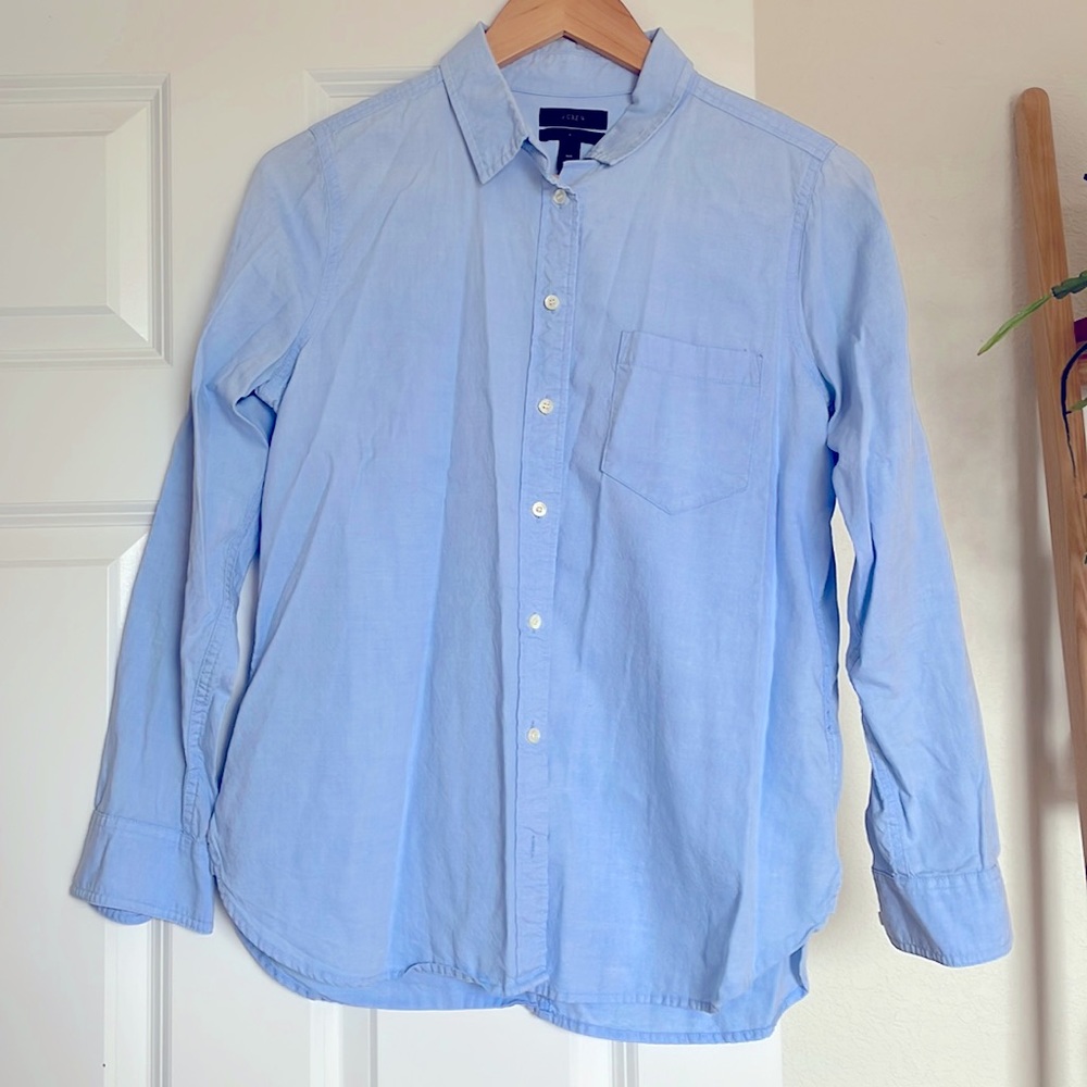 J.Crew Light Blue Boy-fit Buttondown Shirt, 10P